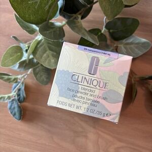 Clinique Blended Face Powder Transparency 03 & Brush With Box  1.2 oz